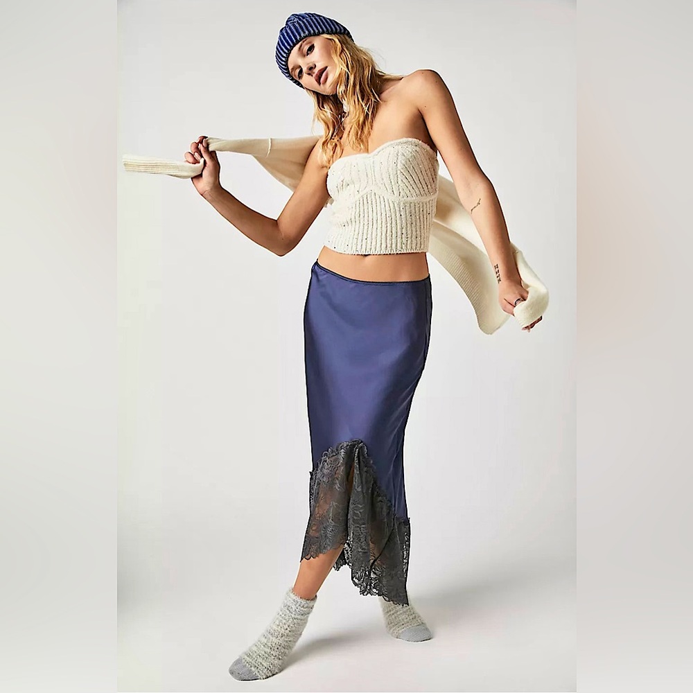 Free People Heart Eyes Slip Skirt
